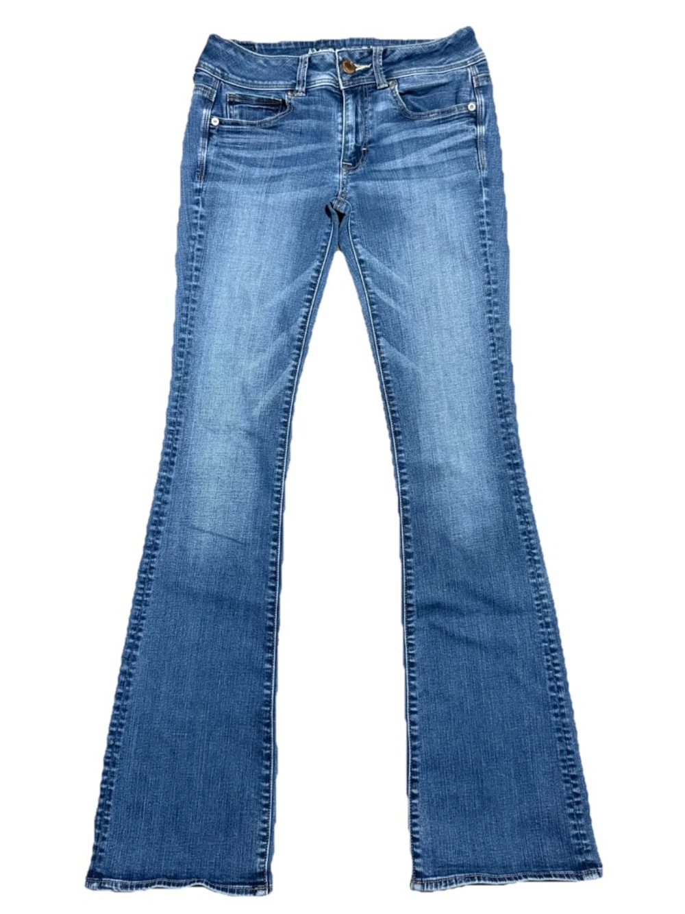American Eagle Kick Boot Super Stretch Low Rise Bootcut Size 2 Long Womens Jeans